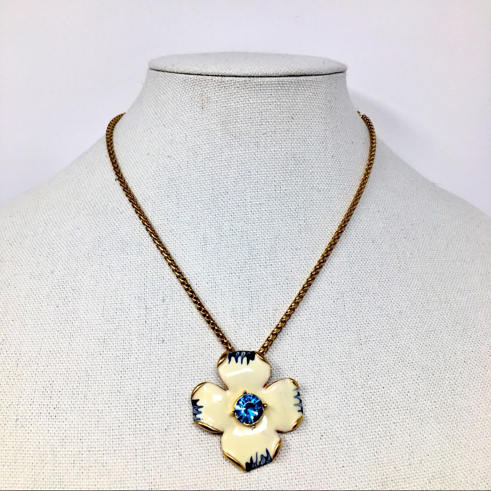 Kenneth Lane Porcelain Flower Necklace